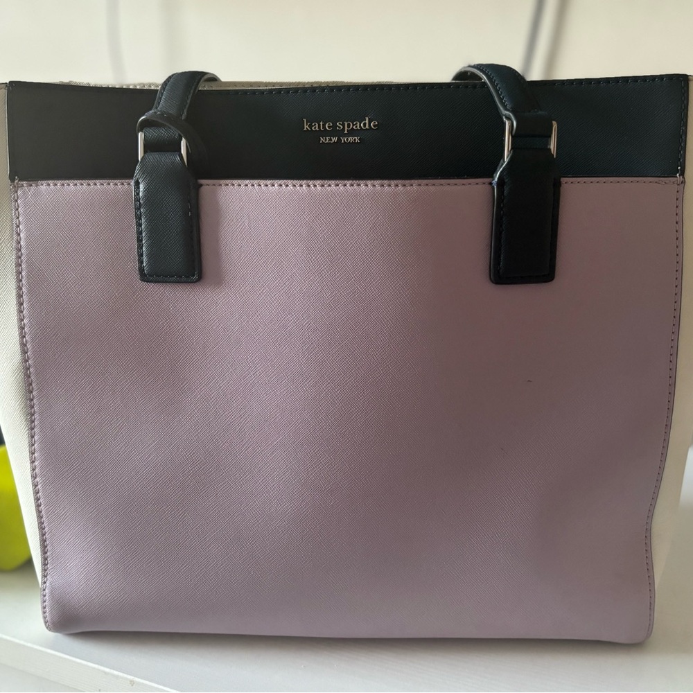 Kate Spade Black and Lavender Tote Bag